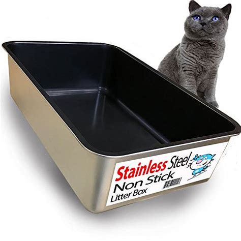 iprimio cat litter box non-stick plated stainless steel|xxl stainless steel litter box.